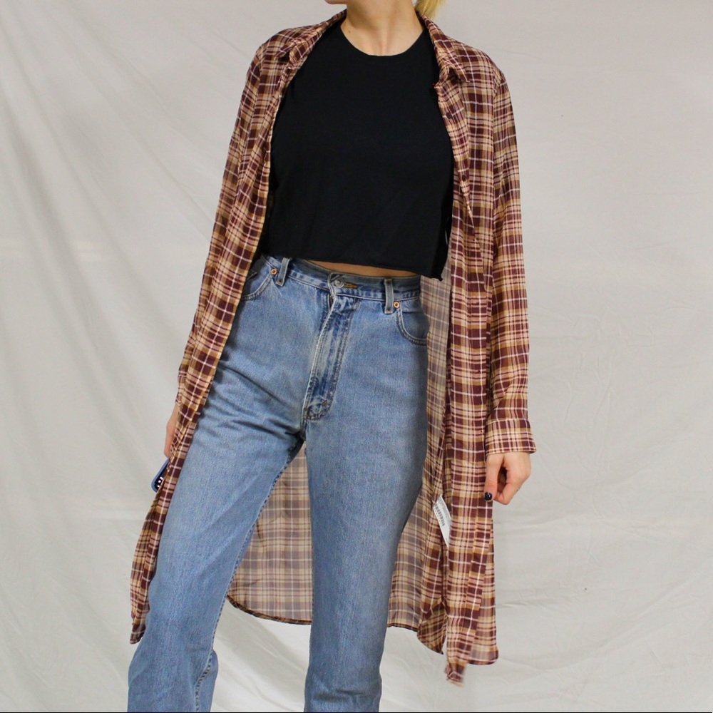 Forever 21 Plaid Duster
